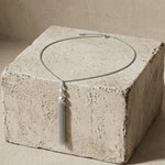 LINNEA Waterproof Silver Stainless Steel Y Necklace - Sanded Finish - DANSK Copenhagen