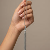 LINNEA Waterproof Silver Stainless Steel Y Necklace - Sanded Finish - DANSK Copenhagen