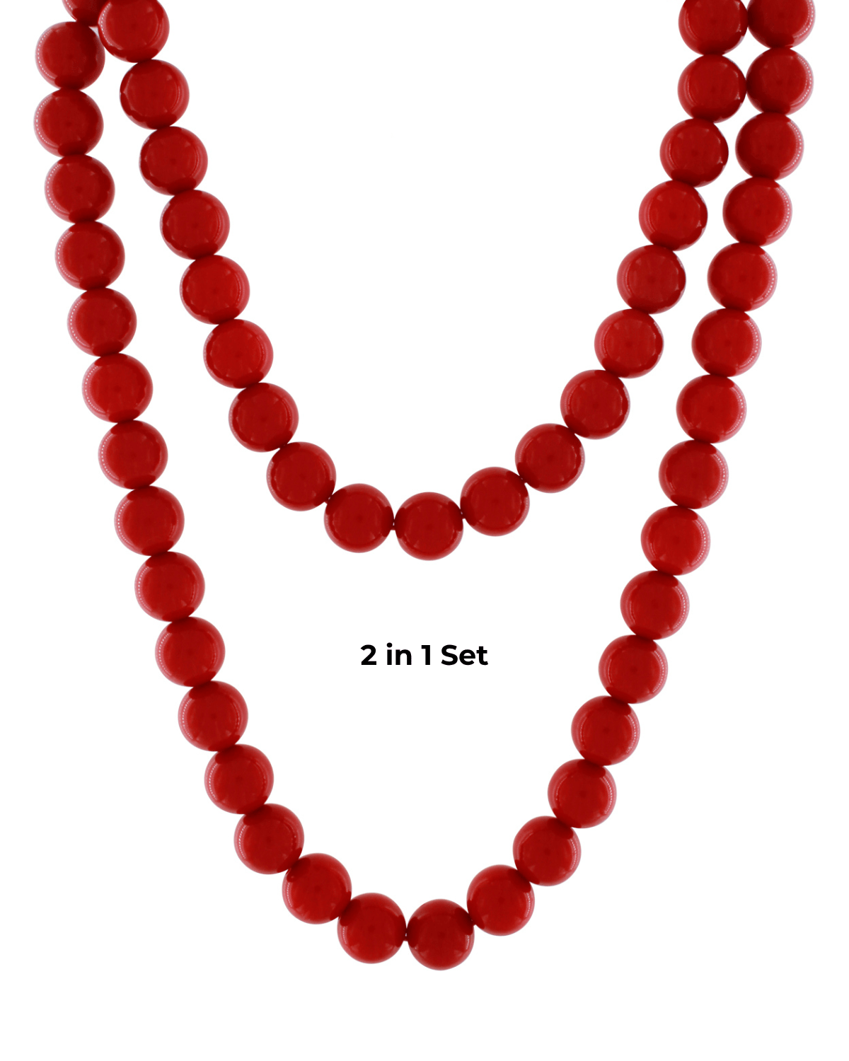 Lisa 2in1 Resin Necklaces Red -DNSK Copenhagen
