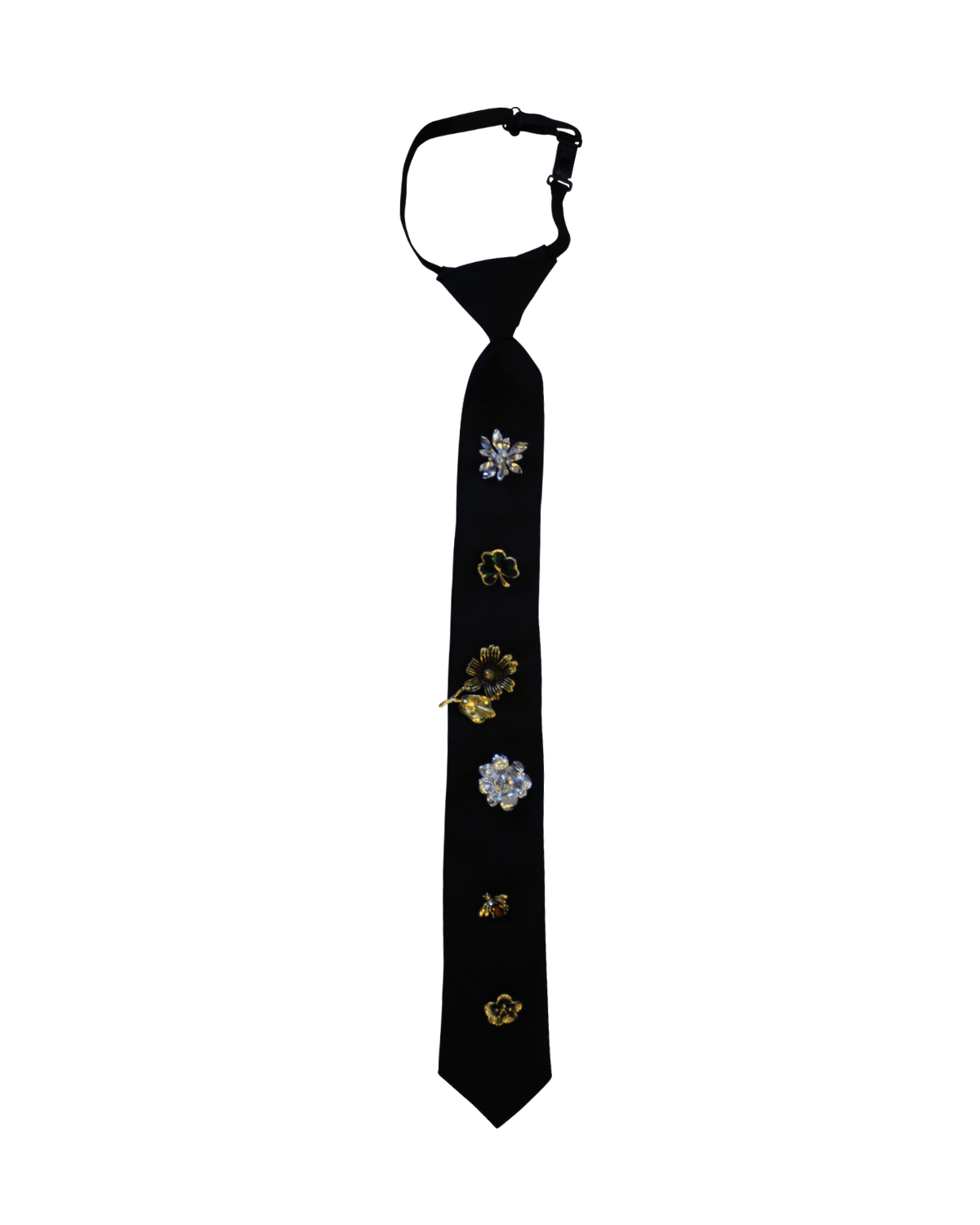 Lisa Neck Tie Black Fabric incl 6 Brooches Adjustable -DNSK Copenhagen