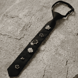 Lisa Neck Tie Black Fabric incl 6 Brooches Adjustable -DNSK Copenhagen