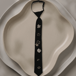 Lisa Neck Tie Black Fabric incl 6 Brooches Adjustable -DNSK Copenhagen