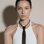 Lisa Neck Tie Black Pearls Adjustable -DNSK Copenhagen