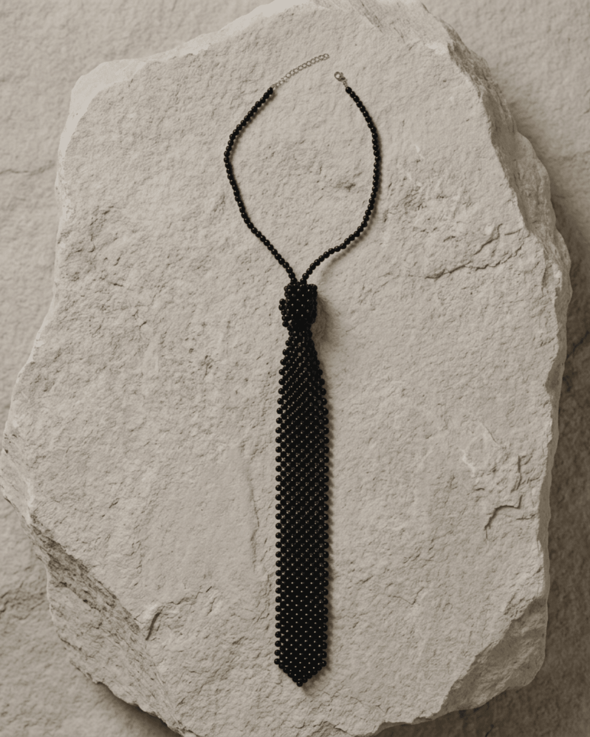 Lisa Neck Tie Black Pearls Adjustable -DNSK Copenhagen