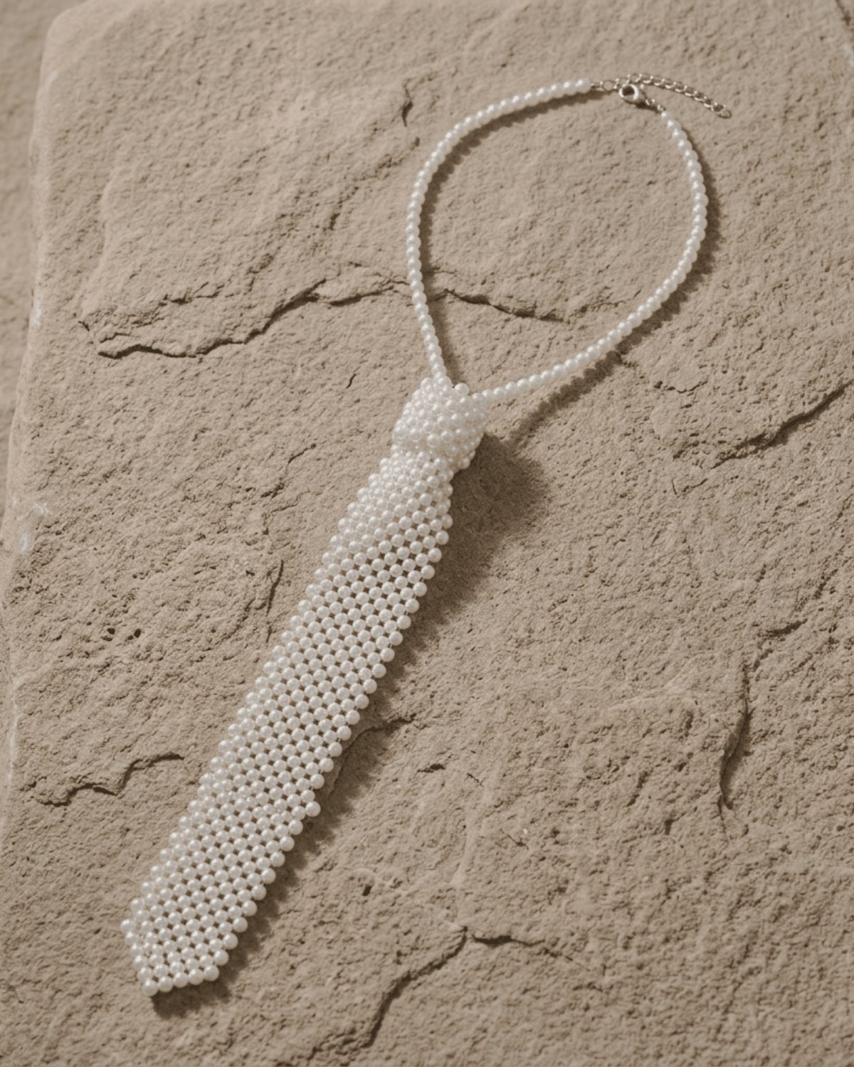 Lisa Neck Tie Cream Pearls Adjustable -DNSK Copenhagen