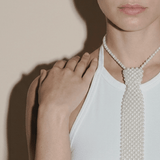 Lisa Neck Tie Cream Pearls Adjustable -DNSK Copenhagen