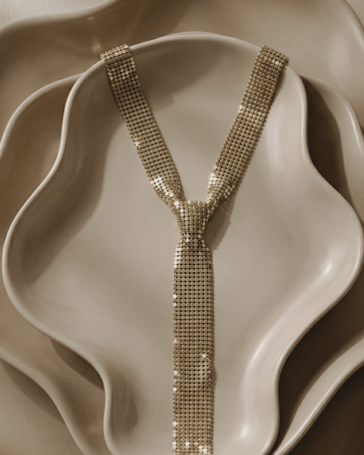 Lisa Neck Tie Matte Gold Plating Adjustable -DNSK Copenhagen