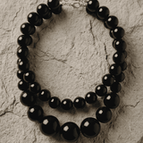 Lisa Short 2in1 Resin Necklaces Black -DNSK Copenhagen