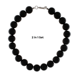 Lisa Short 2in1 Resin Necklaces Black -DNSK Copenhagen