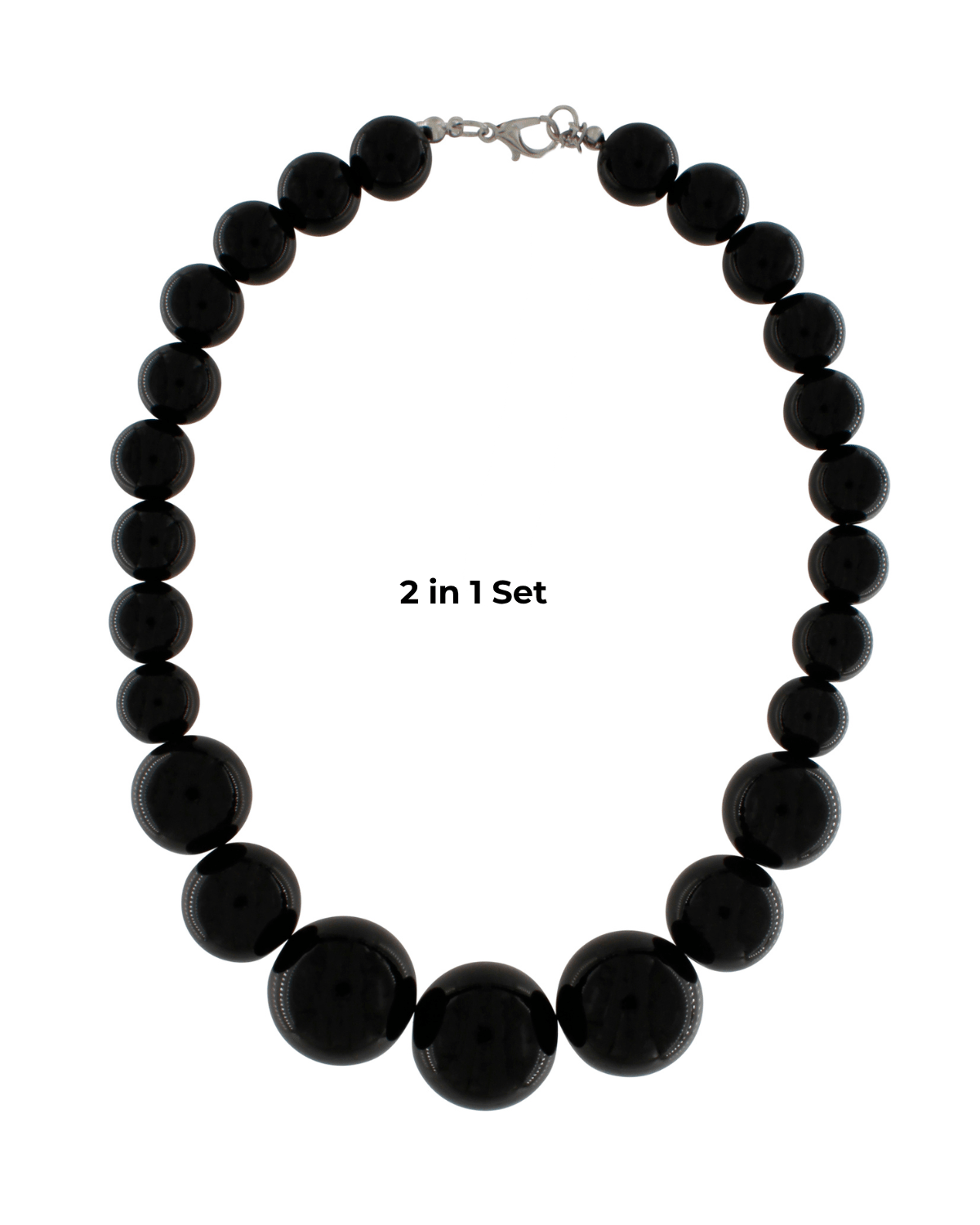 Lisa Short 2in1 Resin Necklaces Black -DNSK Copenhagen