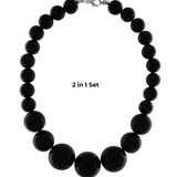 Lisa Short 2in1 Resin Necklaces Black -DNSK Copenhagen
