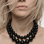 Lisa Short 2in1 Resin Necklaces Black -DNSK Copenhagen