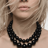 Lisa Short 2in1 Resin Necklaces Black -DNSK Copenhagen