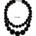 Lisa Short 2in1 Resin Necklaces Black -DNSK Copenhagen