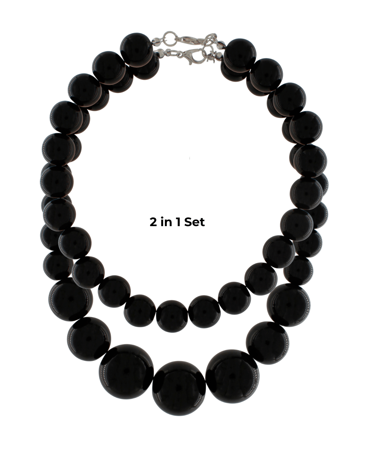 Lisa Short 2in1 Resin Necklaces Black -DNSK Copenhagen