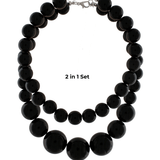 Lisa Short 2in1 Resin Necklaces Black -DNSK Copenhagen