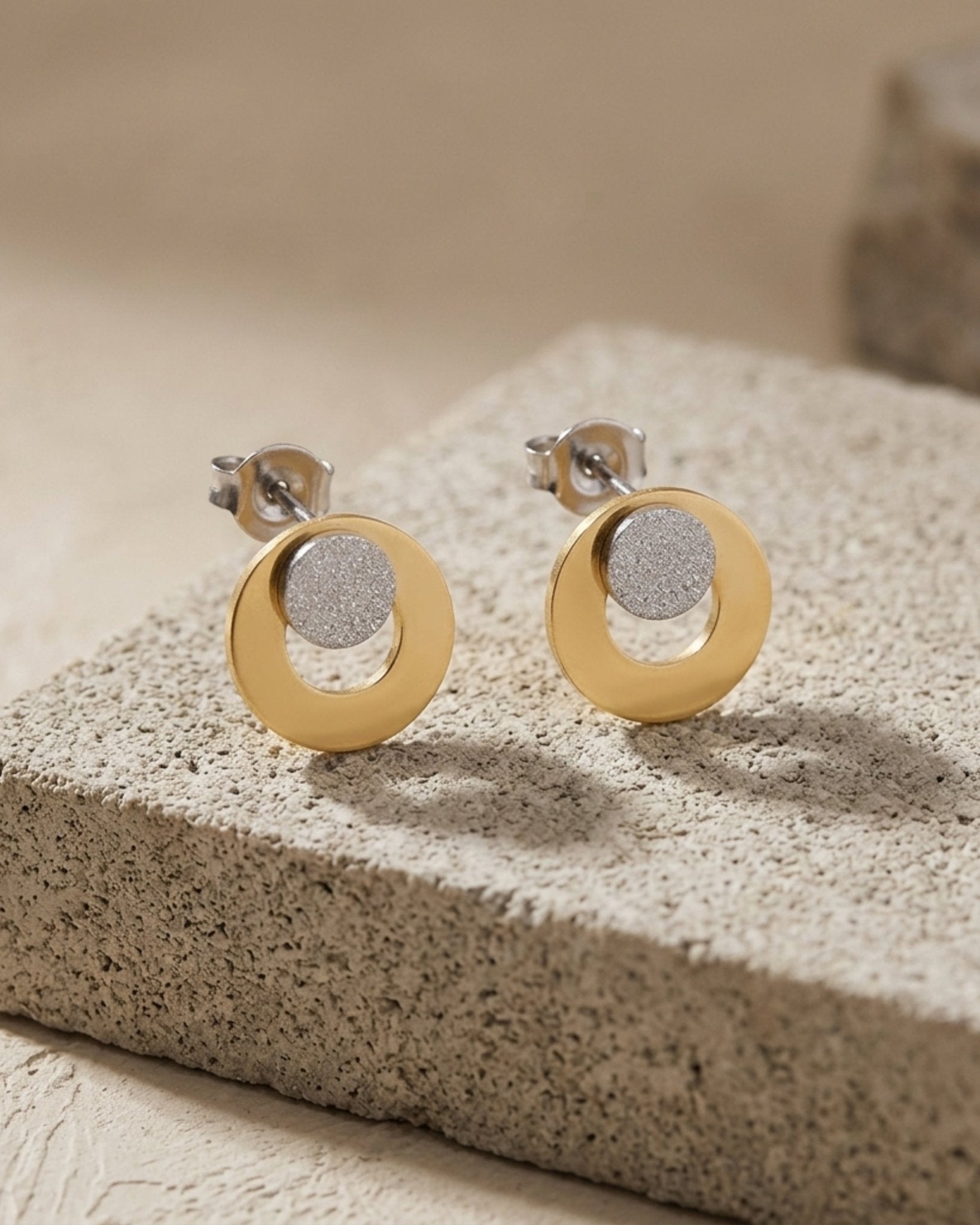 LIV Waterproof 18K Gold Plated Multi Dot Earrings – Brushed/Sanded Stainless Steel - DANSK Copenhagen