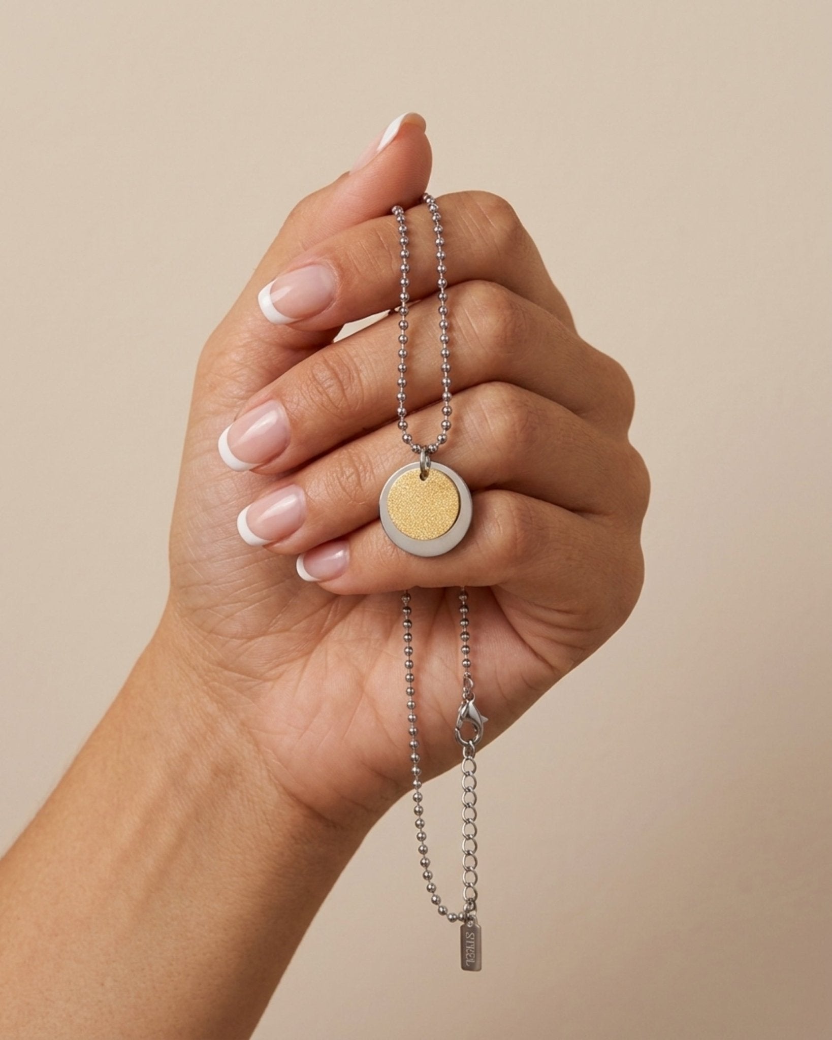 LIV Waterproof Silver Stainless Steel Duo Tone Necklace – Adjustable Chain & Brushed/Sanded Finish - DANSK Copenhagen