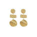 MARIN Waterproof 18K Gold Plated Statement Earrings – Hammered Stainless Steel - DANSK Copenhagen