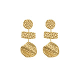 MARIN Waterproof 18K Gold Plated Statement Earrings – Hammered Stainless Steel - DANSK Copenhagen