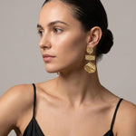 MARIN Waterproof 18K Gold Plated Statement Earrings – Hammered Stainless Steel - DANSK Copenhagen