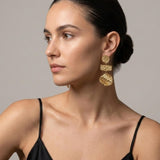 MARIN Waterproof 18K Gold Plated Statement Earrings – Hammered Stainless Steel - DANSK Copenhagen
