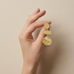 MARIN Waterproof 18K Gold Plated Statement Earrings – Hammered Stainless Steel - DANSK Copenhagen