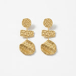 MARIN Waterproof 18K Gold Plated Statement Earrings – Hammered Stainless Steel - DANSK Copenhagen