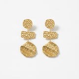 MARIN Waterproof 18K Gold Plated Statement Earrings – Hammered Stainless Steel - DANSK Copenhagen
