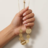 MARIN Waterproof 18K Gold Plated Statement Necklace – Adjustable Chain & Hammered Stainless Steel - DANSK Copenhagen