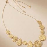 MARIN Waterproof 18K Gold Plated Statement Necklace – Adjustable Chain & Hammered Stainless Steel - DANSK Copenhagen