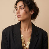 MARIN Waterproof 18K Gold Plated Statement Necklace – Adjustable Chain & Hammered Stainless Steel - DANSK Copenhagen