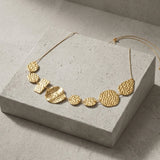 MARIN Waterproof 18K Gold Plated Statement Necklace – Adjustable Chain & Hammered Stainless Steel - DANSK Copenhagen