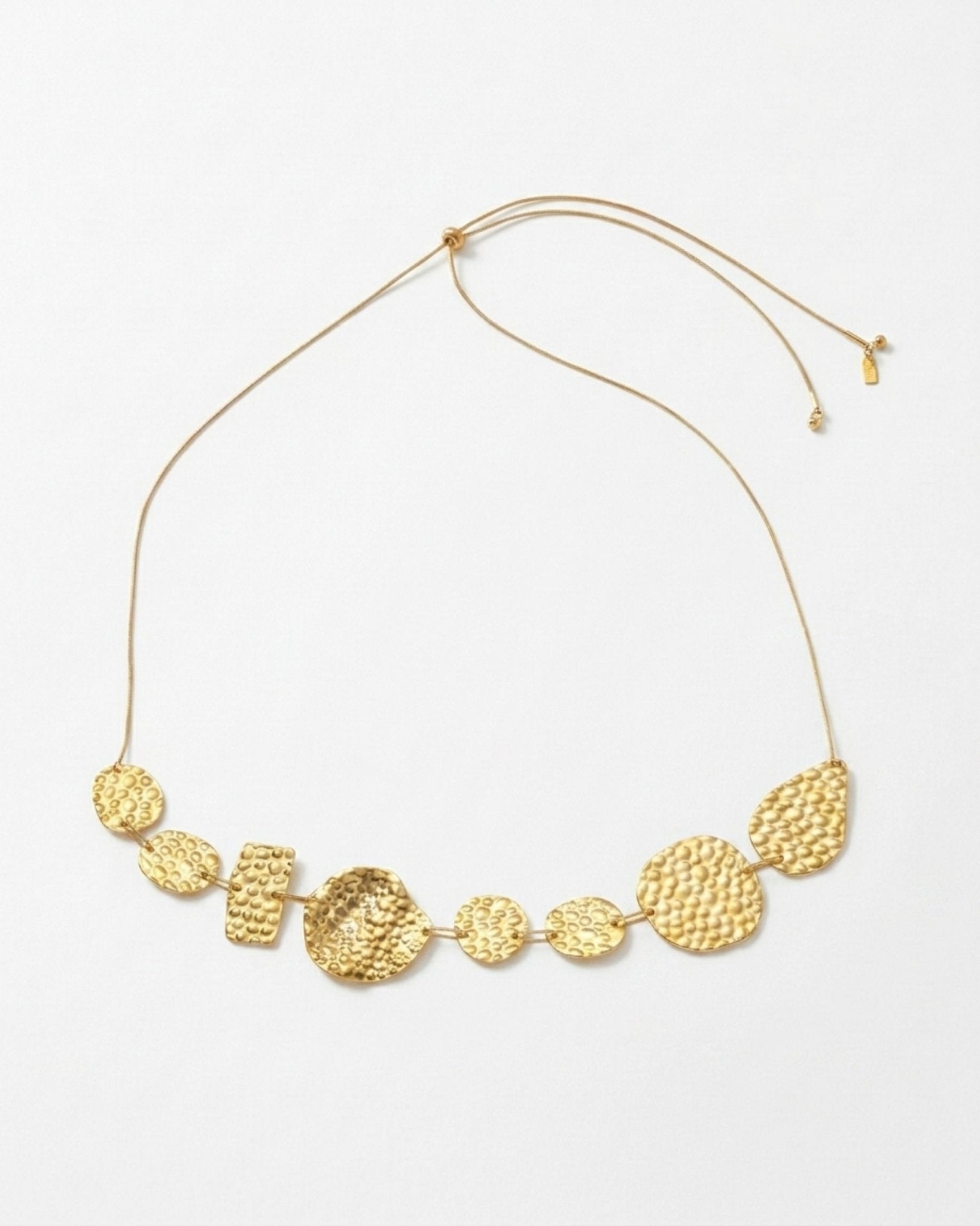 MARIN Waterproof 18K Gold Plated Statement Necklace – Adjustable Chain & Hammered Stainless Steel - DANSK Copenhagen