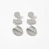 MARIN Waterproof Silver Stainless Steel Statement Earrings – Hammered Finish - DANSK Copenhagen