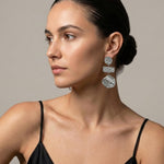 MARIN Waterproof Silver Stainless Steel Statement Earrings – Hammered Finish - DANSK Copenhagen