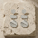 MARIN Waterproof Silver Stainless Steel Statement Earrings – Hammered Finish - DANSK Copenhagen