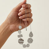 MARIN Waterproof Silver Stainless Steel Statement Necklace – Adjustable Chain & Hammered Finish - DANSK Copenhagen