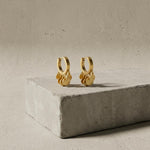 NORA Waterproof 18K Gold Plated Huggies – Brushed Stainless Steel - DANSK Copenhagen