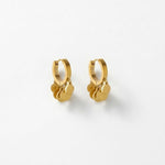 NORA Waterproof 18K Gold Plated Huggies – Brushed Stainless Steel - DANSK Copenhagen