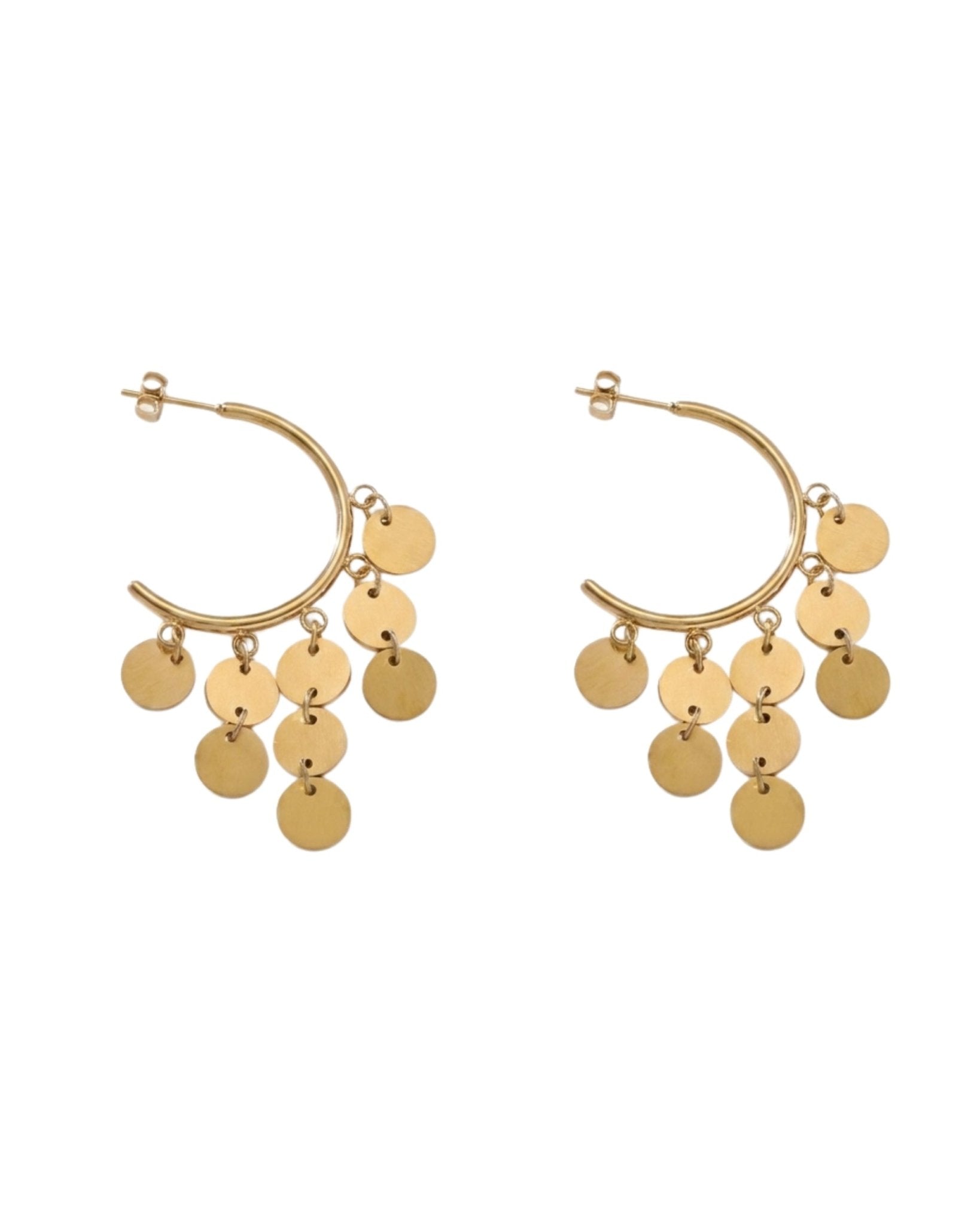 NORA Waterproof 18K Gold Plated Statement Hoops – Brushed Stainless Steel - DANSK Copenhagen