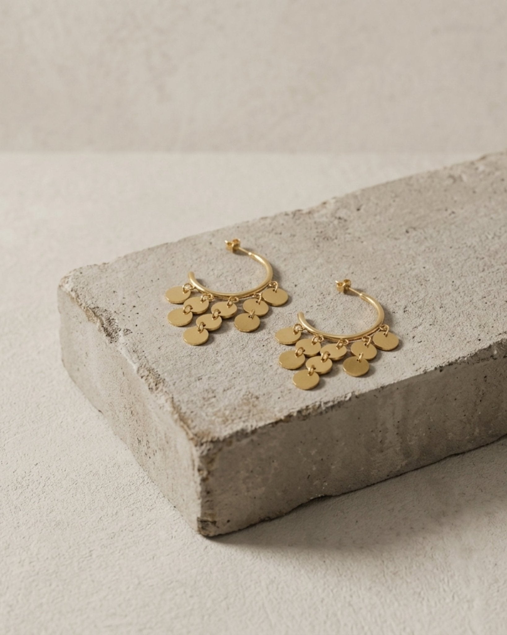 NORA Waterproof 18K Gold Plated Statement Hoops – Brushed Stainless Steel - DANSK Copenhagen