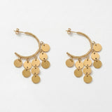 NORA Waterproof 18K Gold Plated Statement Hoops – Brushed Stainless Steel - DANSK Copenhagen