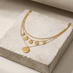 NORA Waterproof 18K Gold Plating 3in1 Necklace – Brushed Stainless Steel - DANSK Copenhagen