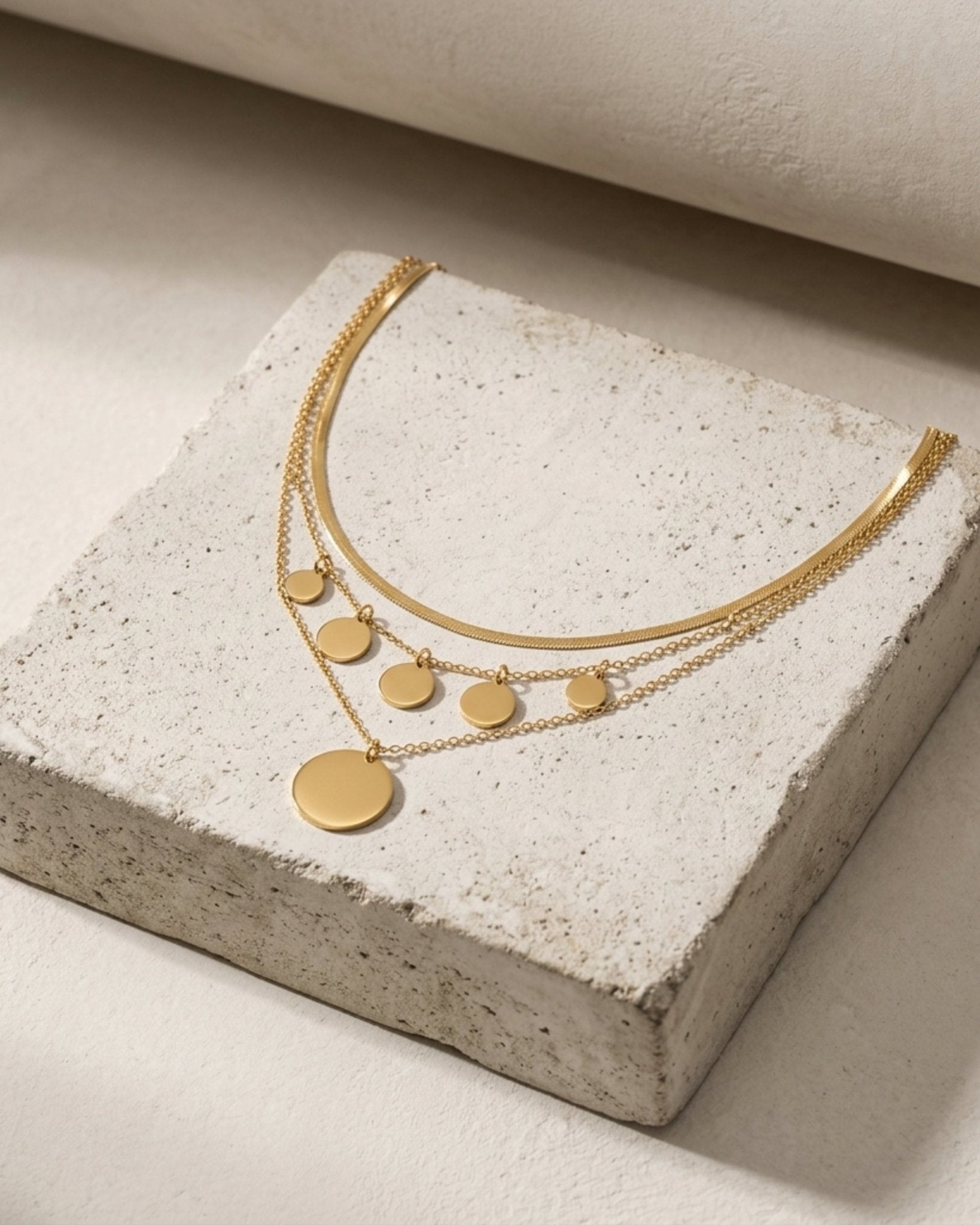 NORA Waterproof 18K Gold Plating 3in1 Necklace – Brushed Stainless Steel - DANSK Copenhagen