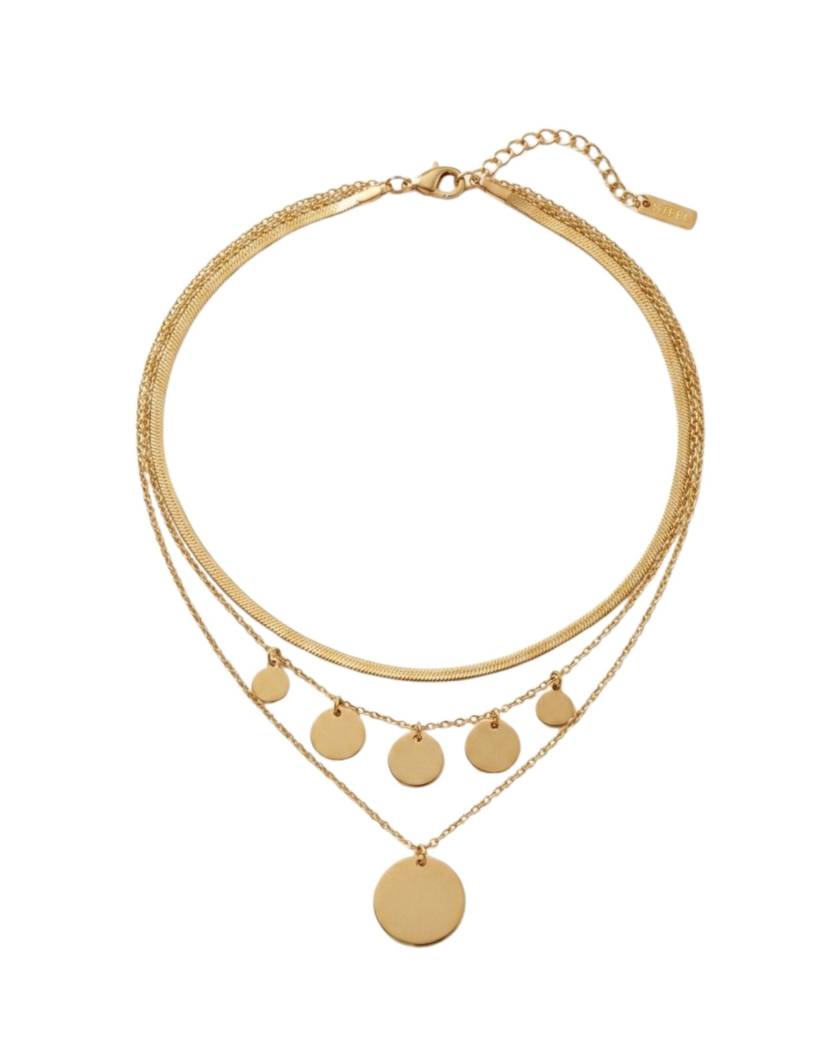 NORA Waterproof 18K Gold Plating 3in1 Necklace – Brushed Stainless Steel - DANSK Copenhagen