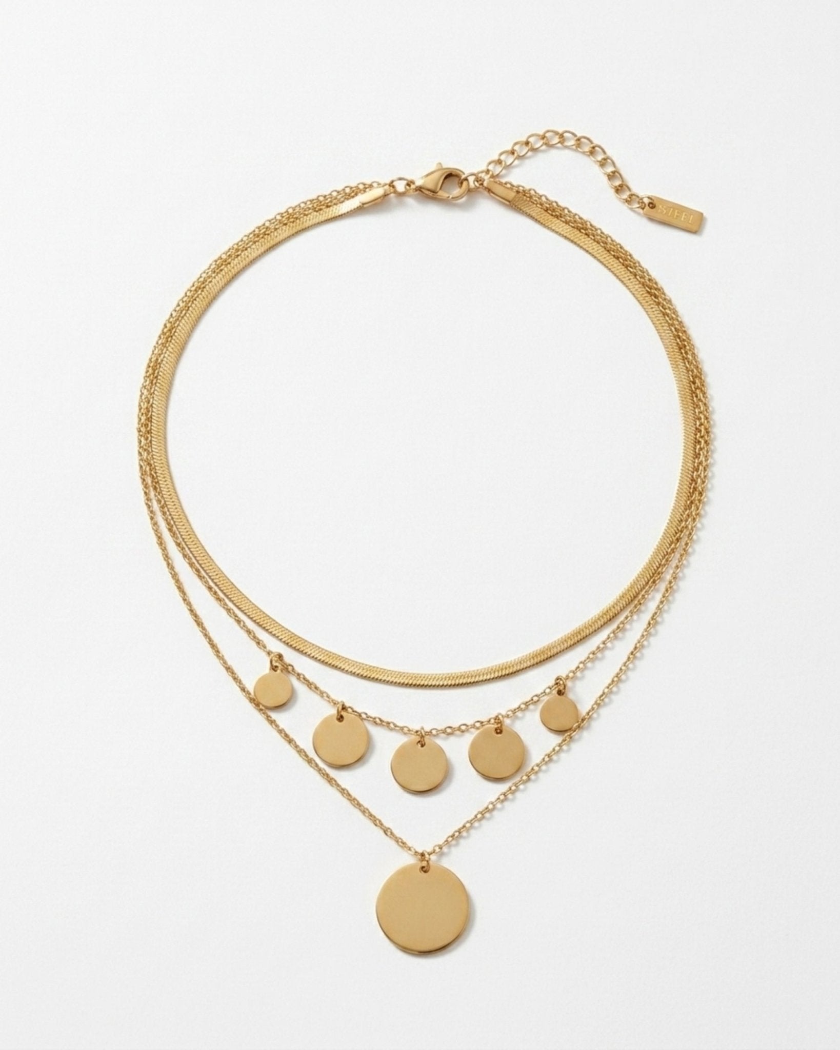 NORA Waterproof 18K Gold Plating 3in1 Necklace – Brushed Stainless Steel - DANSK Copenhagen