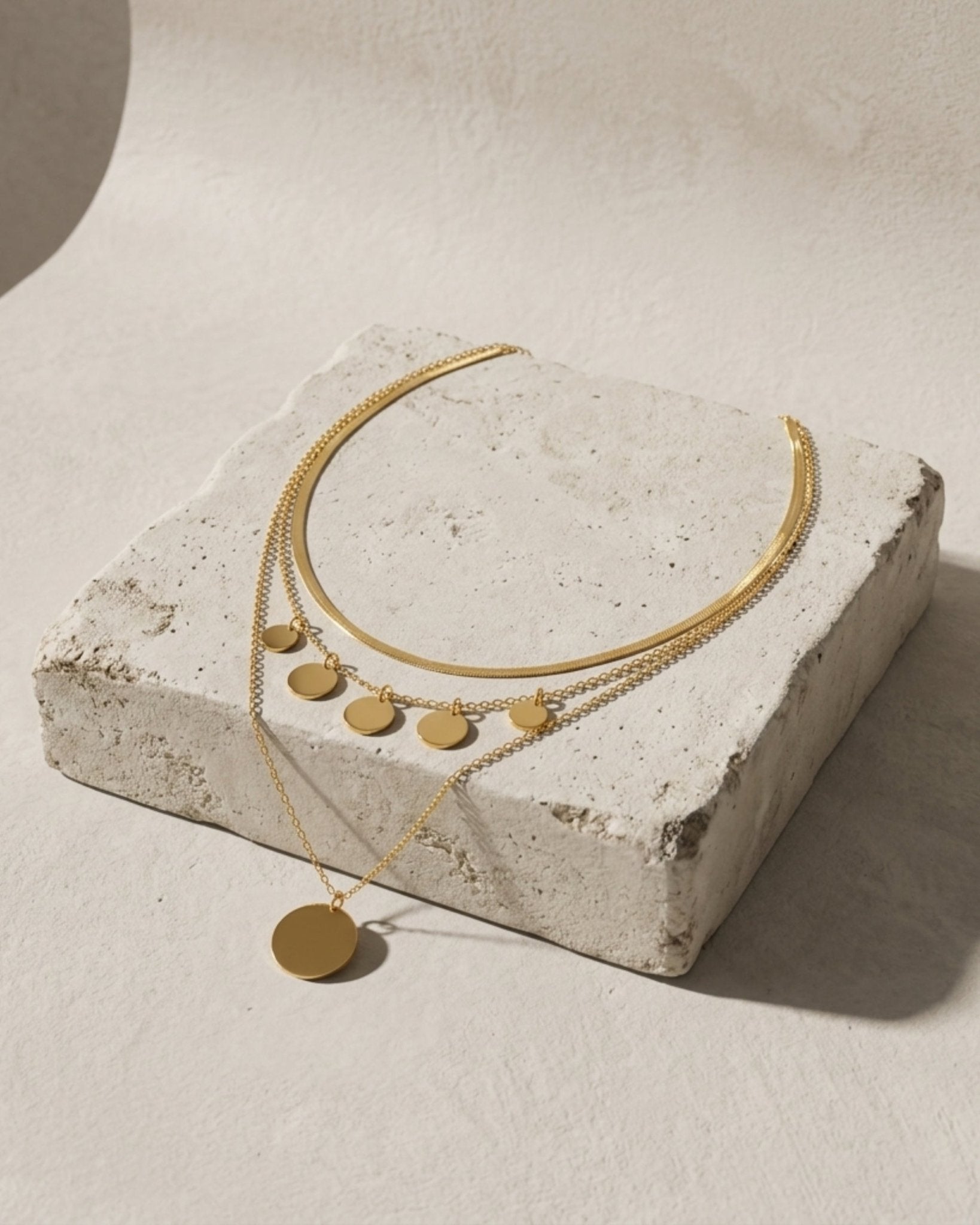 NORA Waterproof 18K Gold Plating 3in1 Necklace – Brushed Stainless Steel - DANSK Copenhagen