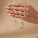 NORA Waterproof 18K Gold Plating 3in1 Necklace – Brushed Stainless Steel - DANSK Copenhagen