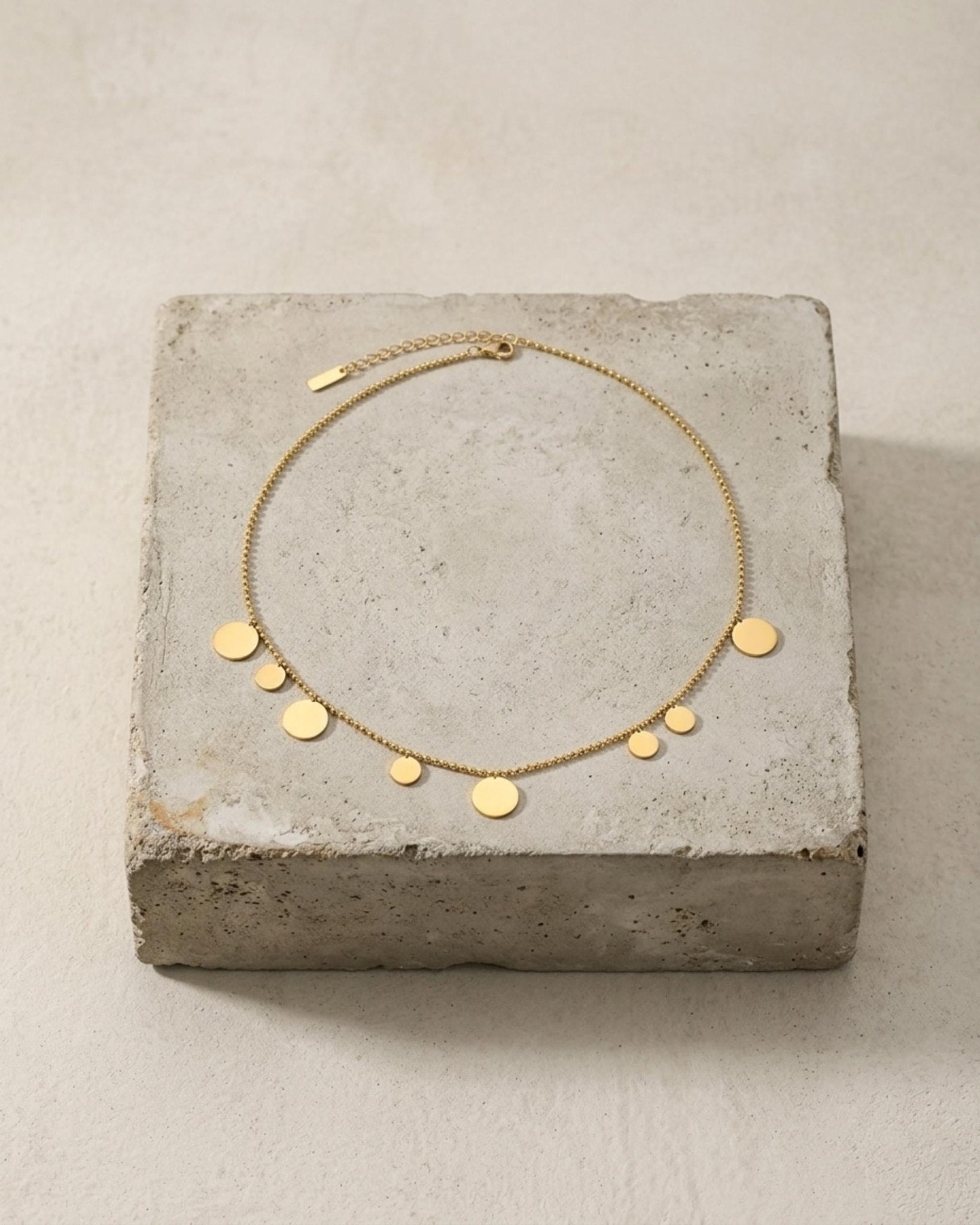 NORA Waterproof 18K Gold Plating Long Necklace – Brushed Stainless Steel - DANSK Copenhagen